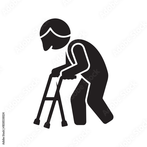 walker senior mobility icon for elder care and accessibility design