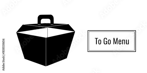 Takeout Delivery Food Container Vector Silhouette