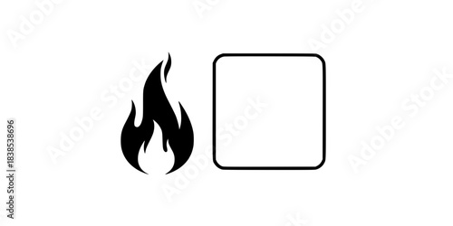 Spicy Hot Dish Flame Icon Vector Silhouette