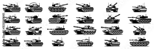Battle Tanks Silhouette Set