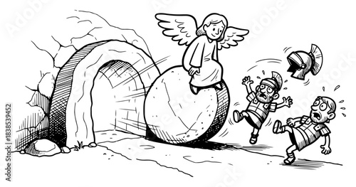 Angel Rolling the Stone at the Empty Tomb