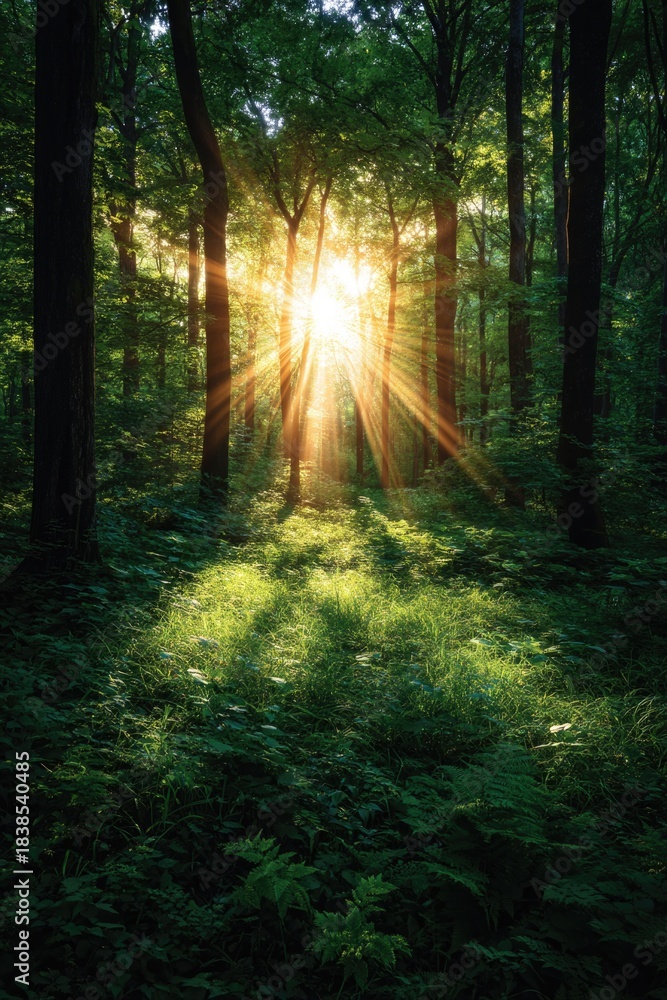 Obraz premium Sunlit Forest Path