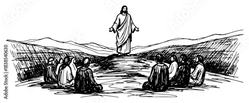Sermon on the Mount with Jesus and Disciples