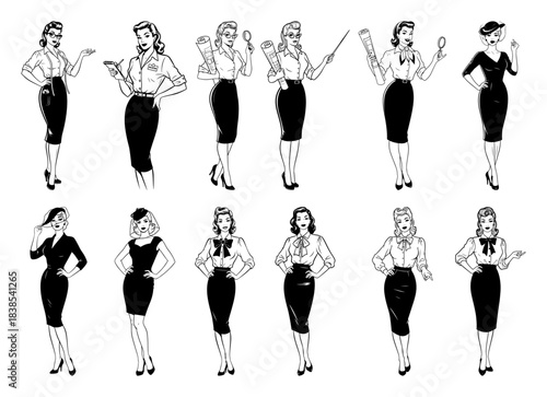 Retro Pin Up Housewife Poses Collection