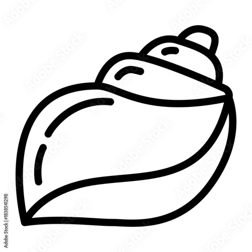 Hand drawn underwater sea shell.Outline seashell.Vector illustration.Coloring page for kids.