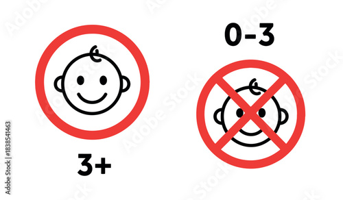 Age restriction sign no children under three years