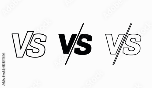 Versus graphic design elements black and white illustration