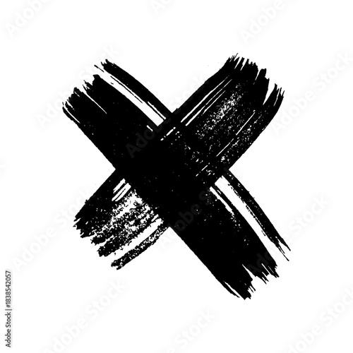 Black brush cross symbol
