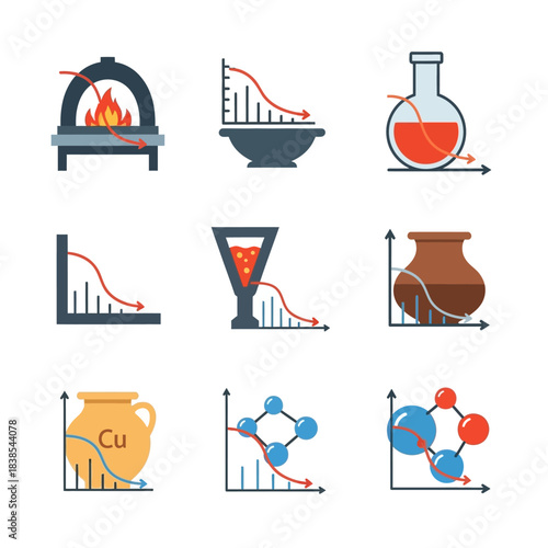 Scientific and Chemical Process Visualizations with Graphs and Illustrations.