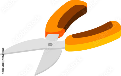 High-quality vector graphic of practical garden pruning shears, ideal for landscaping and plant maintenance
