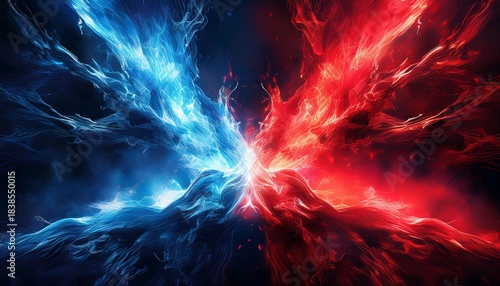 a battle of relative red and blue energies