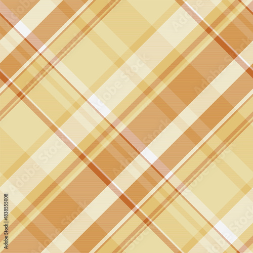 Classic plaid pattern in warm, inviting tones of gold and orange. Creates a sense of comfort, perfect for backgrounds, textiles, or design projects needing subtle texture.