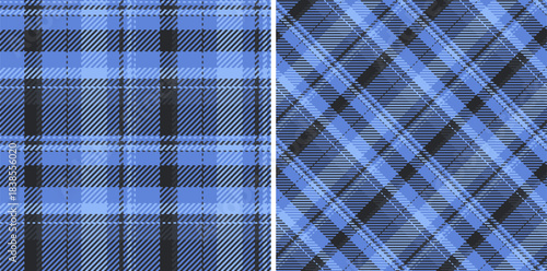 Textile fabric tartan of check plaid texture with a vector pattern background seamless. Set in dark colors for luxury modern curtain designs living room.