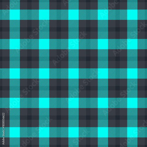 Tweed fabric tartan seamless, dreamy vector check background. Colorful plaid texture textile pattern in dark and bright colors.