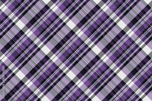 Scratched pattern texture vector, warp seamless tartan plaid. Royal textile check fabric background in pastel and violet colors.