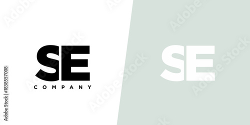 Letter S and E, SE logo design template. Minimal monogram initial based logotype.