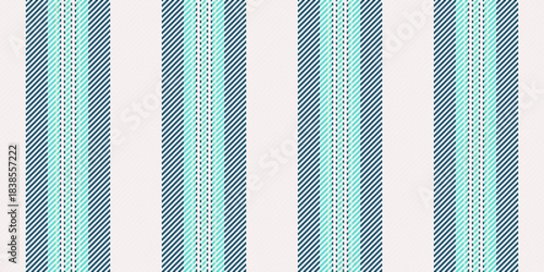 Bold stripe textile lines, give vector texture fabric. Bulticolored pattern background vertical seamless in white and cyan colors.