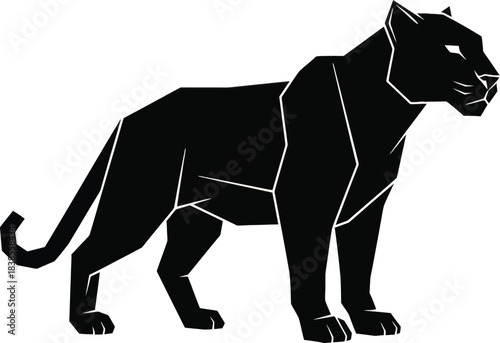Panther geometric silhouette illustration