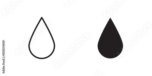 Drop Icon. Vector illustration with stroke and fill on a white background.