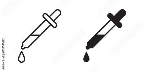Dropper Icon. Vector illustration with stroke and fill on a white background.