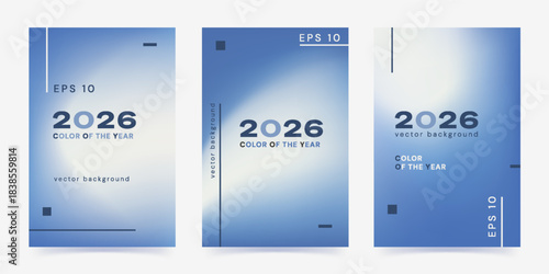 Soft blue gradient background for poster, flyer, promo, social media. Minimalist vector template in color of the year 2026
