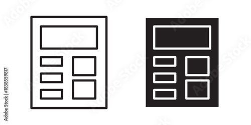 Layout Icon. Vector illustration with stroke and fill on a white background.