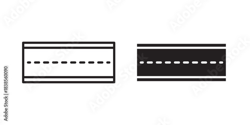 Road Icon . Highway Road Icon. Vector illustration with stroke and fill on a white background.