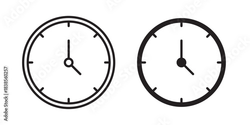 Time Icon. date and address or location icons. Vector illustration with stroke and fill on a white background.