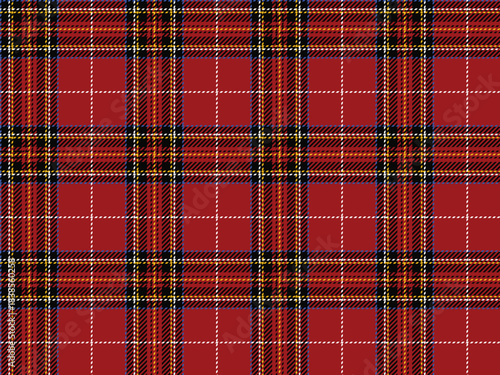 Royal Stewart tartan plaid seamless pattern. Scottish traditional fabric swatch. Red and green christmas holiday tartan plaid seamless pattern