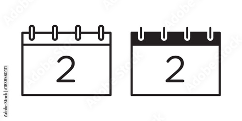 Calendar Day Icon. Vector illustration with stroke and fill on a white background.