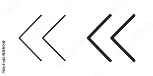 Chevron Left Icon. Vector illustration with stroke and fill on a white background.