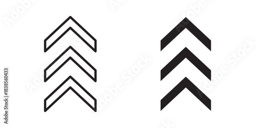 Chevron Up Icon. Vector illustration with stroke and fill on a white background.