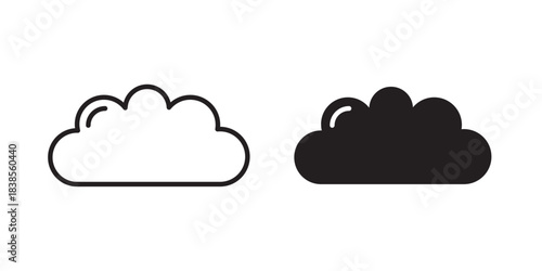 Cloud Icon. Vector illustration with stroke and fill on a white background.