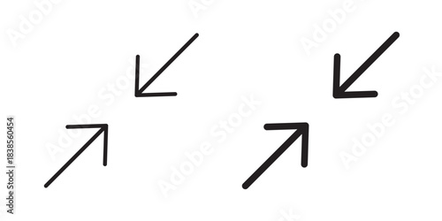 Collapse Icon. Collapse and expand icon .Vector illustration with stroke and fill on a white background.