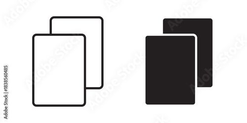 Copy Icon. File copy icon for web and application. Vector illustration with stroke and fill on a white background.