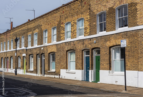 Beautifully renovated Victorian working class houses of Bethnal Green, East End, London.