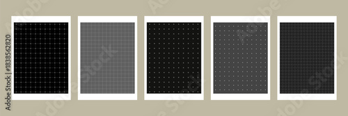 Set of vertical a4 grid background. Millimeter graph paper, school math sheet, grid paper sheet, notebook pattern, architectural graph paper