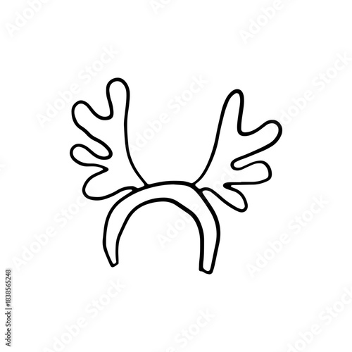 Christmas Antlers Headband Doodle
