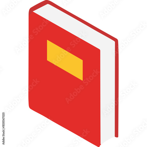 A Closed Hardcover Book With A Red Cover And A Yellow Label On A Black Background Represents Knowledge And Education