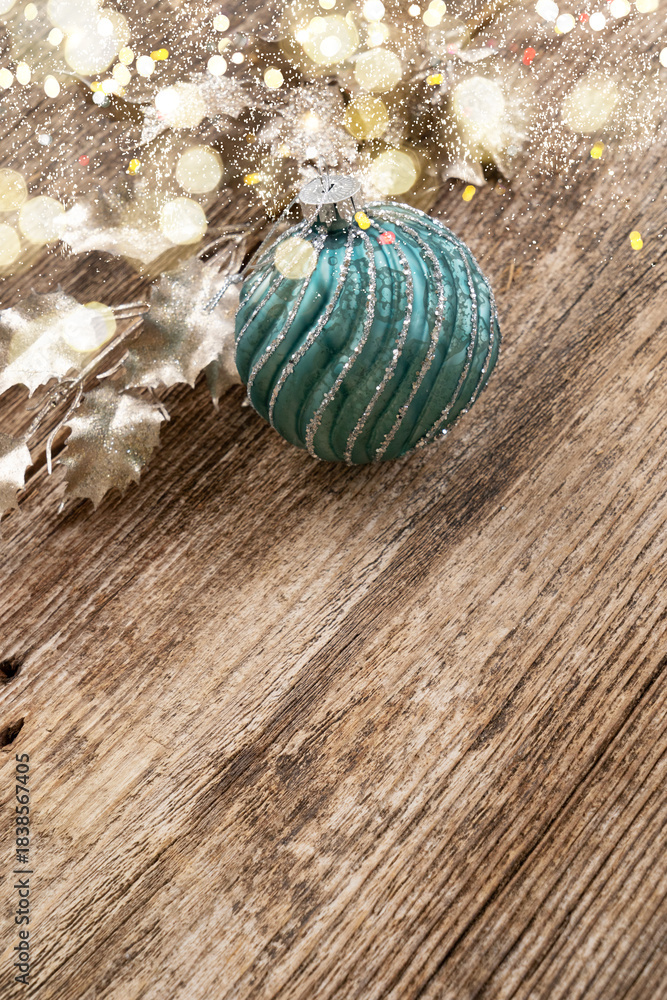 Fototapeta premium Cristmas decorations over gray background