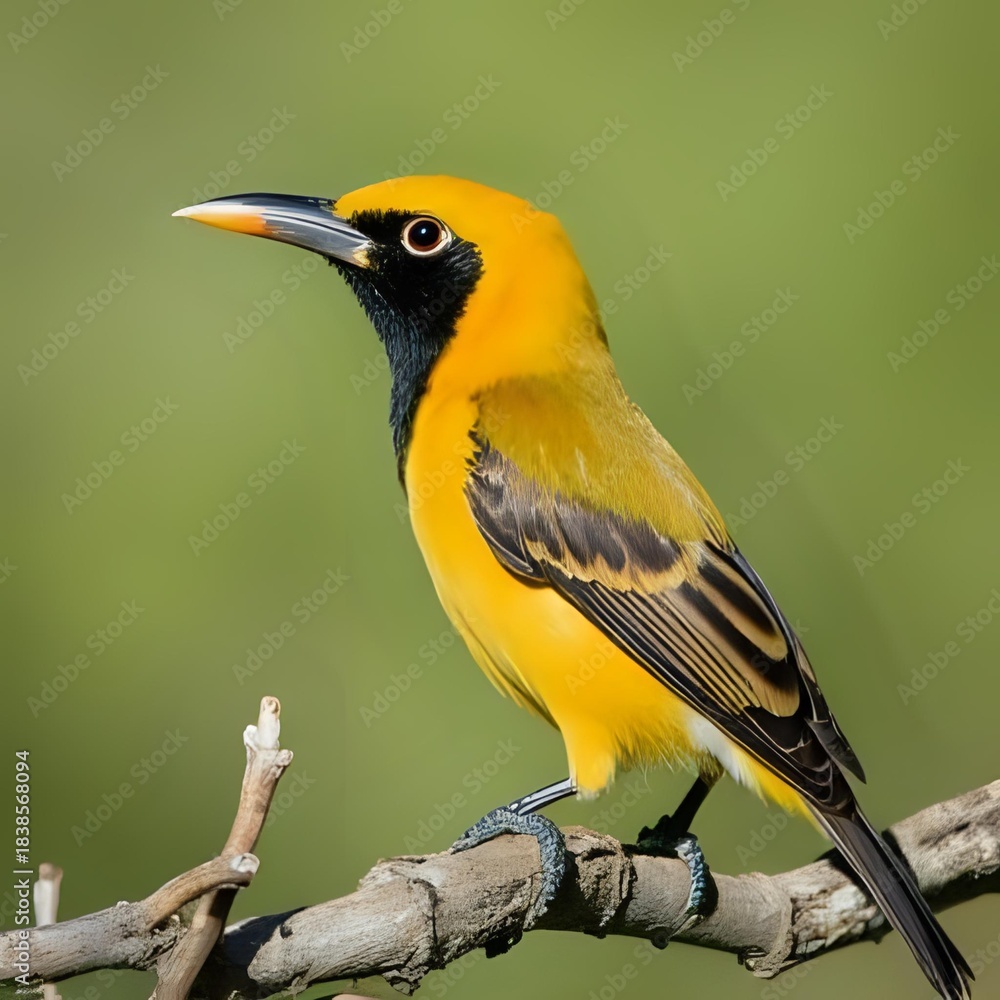 Naklejka premium Masked Weaver bird in Kenya habitat 