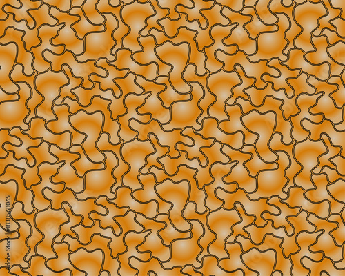 Full seamless gold camouflage texture print pattern. Usable for Jacket Pants Shirt and Shorts. Army textile fabric. Unique tie dye military camo. Vector illustration.