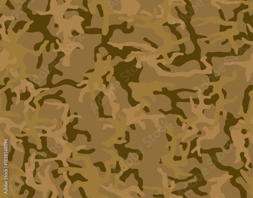 Full seamless khaki camouflage texture pattern vector. Army skin design for textile fabric printing and wallpaper. Design for fashion and home design.