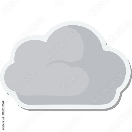 A Simple Gray Cloud Illustration With A White Outline On A Transparent Background Representing Weather Or Atmosphere