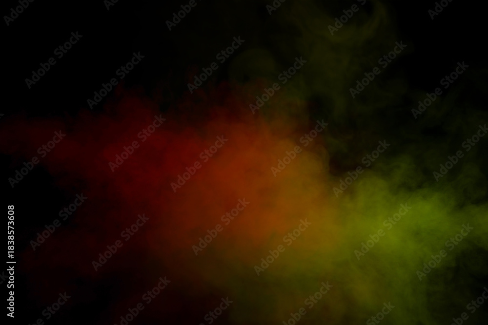 Fototapeta premium Orange and red steam on a black background.