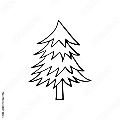Simple Pine Christmas Tree Doodle