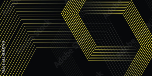 Fototapeta Naklejka Na Ścianę i Meble -  Cyberpunk Hexagon Frame Abstract Background, Vector illustration.