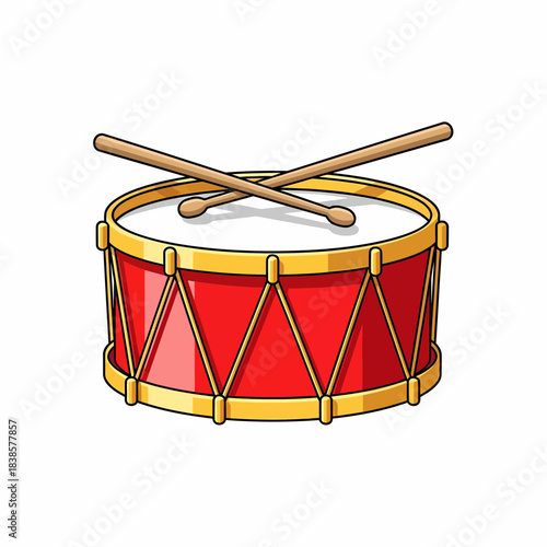 Vintage Red Drum Set with Cymbals - Professional Studio Photography