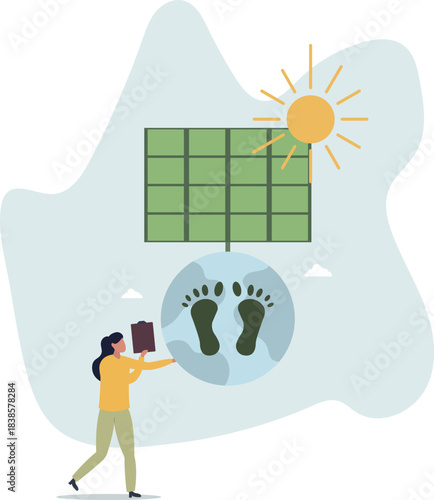 presenting way to reduce CO2 emission footprint through carbon offset, credit and forest conservation.life and employment of people.