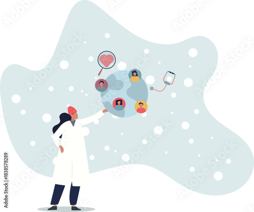 Population health management and global community.Healthy society program with regular screening and monitoring.life and employment of people.